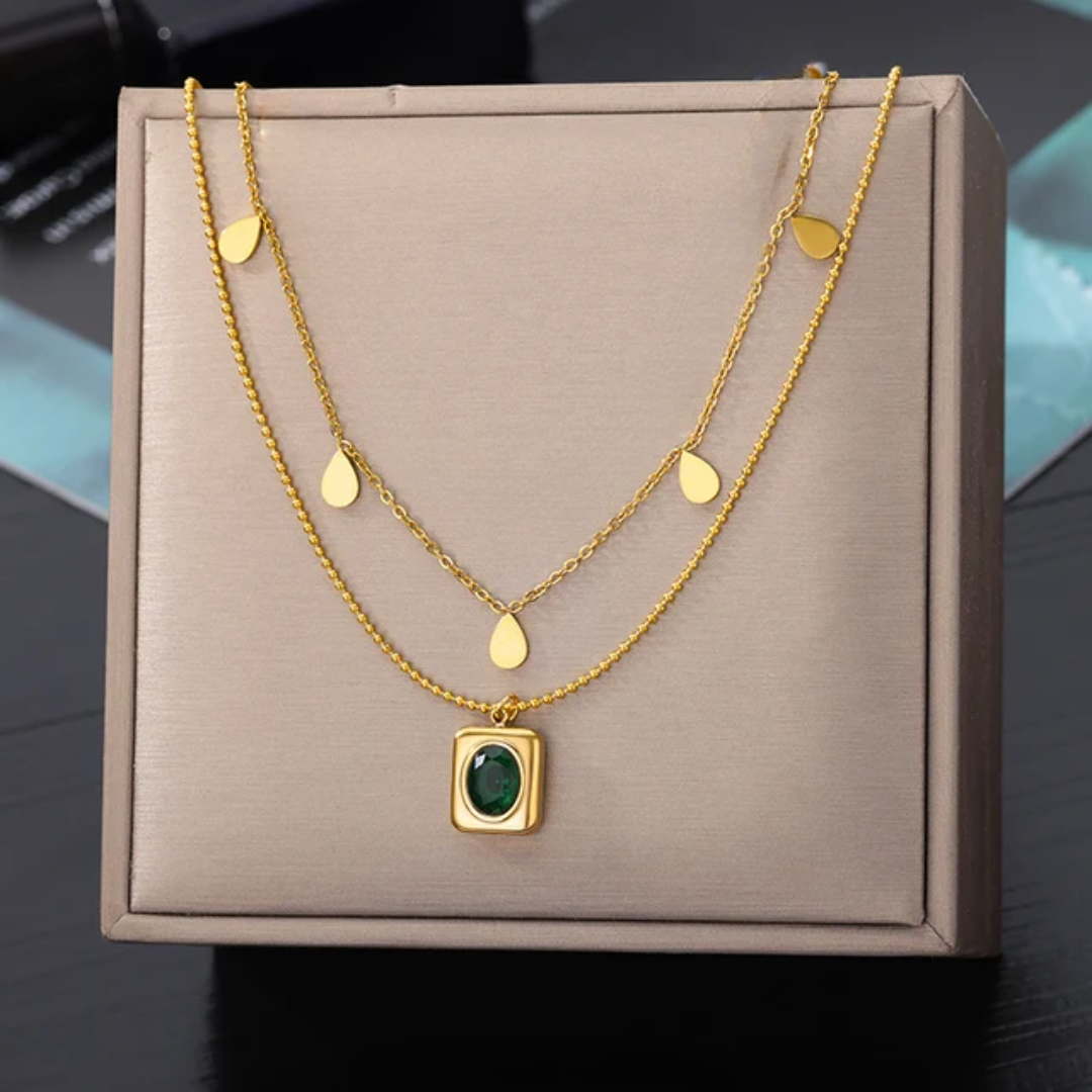 The Emerald - 2 Layers Necklace