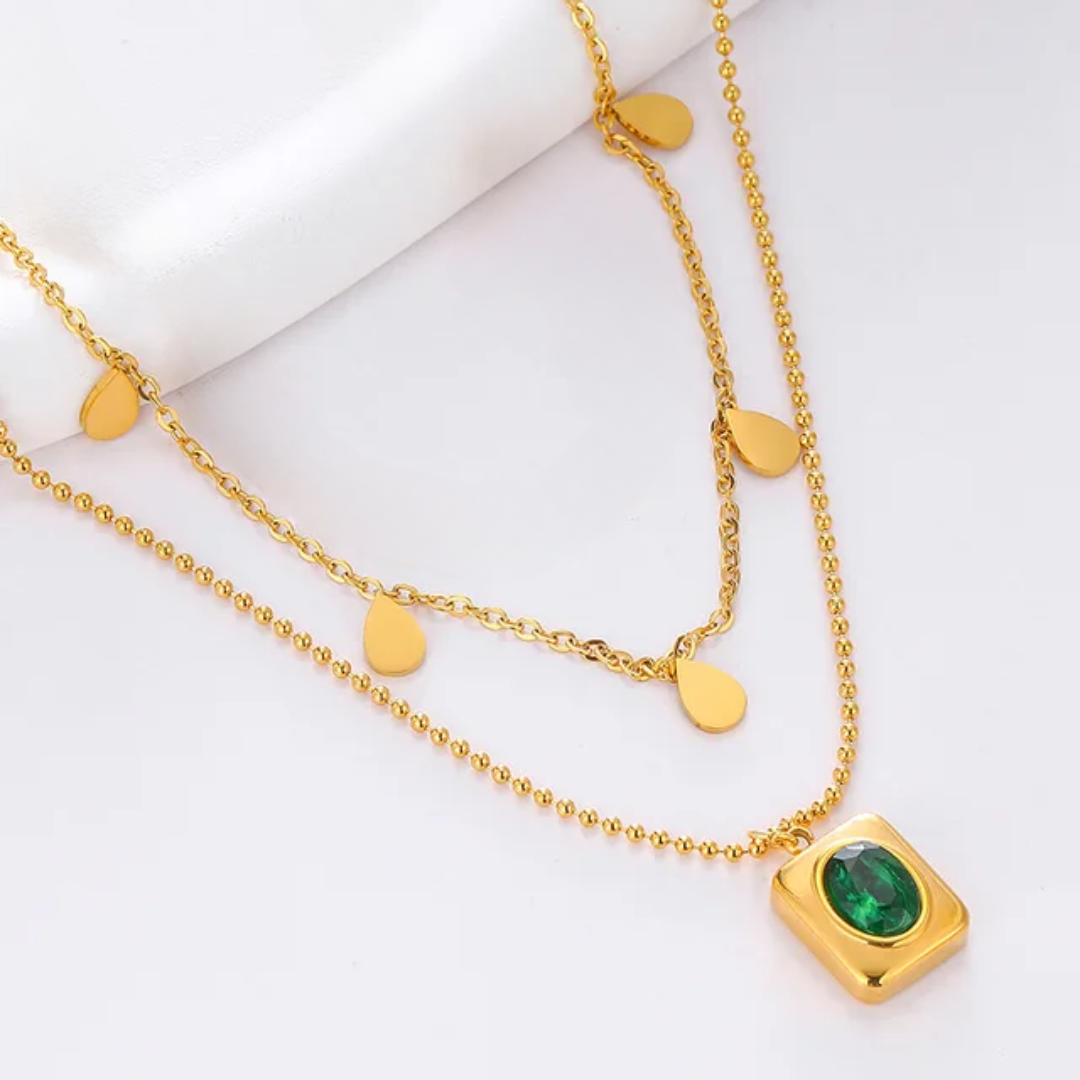 The Emerald - 2 Layers Necklace