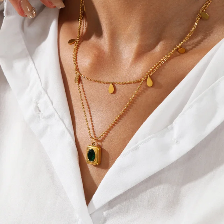 The Emerald - 2 Layers Necklace